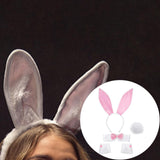 Maxbell Bunny Costume Set Arm Cuffs Animal Ears Hair Band for Halloween Masquerade pink