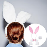 Maxbell Bunny Costume Set Arm Cuffs Animal Ears Hair Band for Halloween Masquerade pink