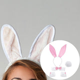 Maxbell Bunny Costume Set Arm Cuffs Animal Ears Hair Band for Halloween Masquerade pink