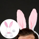 Maxbell Bunny Costume Set Arm Cuffs Animal Ears Hair Band for Halloween Masquerade pink