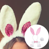 Maxbell Bunny Costume Set Arm Cuffs Animal Ears Hair Band for Halloween Masquerade pink