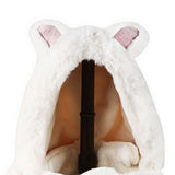 Maxbell 3 in 1 Women’S Hooded Scarf Paw Gloves Hat Headscarf Winter Cute Animal Hat White