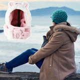 Maxbell 3 in 1 Women’S Hooded Scarf Paw Gloves Hat Headscarf Winter Cute Animal Hat Pink