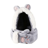 Maxbell 3 in 1 Women’S Hooded Scarf Paw Gloves Hat Headscarf Winter Cute Animal Hat Gray