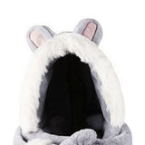 Maxbell 3 in 1 Women’S Hooded Scarf Paw Gloves Hat Headscarf Winter Cute Animal Hat Gray