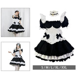 Maxbell Classic Maid Costume with Apron Lolita Anime Cosplay for Halloween S