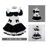 Maxbell Classic Maid Costume with Apron Lolita Anime Cosplay for Halloween S