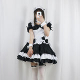 Maxbell Classic Maid Costume with Apron Lolita Anime Cosplay for Halloween S