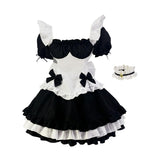 Maxbell Classic Maid Costume with Apron Lolita Anime Cosplay for Halloween L