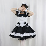 Maxbell Classic Maid Costume with Apron Lolita Anime Cosplay for Halloween L