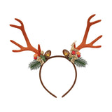 Maxbell Christmas Deer Antlers Headband Ornaments Floral for Halloween Cosplay Decor