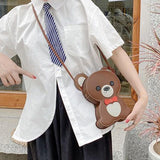 Maxbell 1 Set DIY PU Leather Shoulder Bag Making Cartoon Bucket Bag Parts Handbag Brown