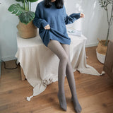 Maxbell Women Winter Tights Warm Leggings Pantyhose for Camping Autumn Winter 320G Grey Translucent