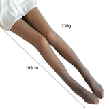 Maxbell Women Winter Tights Warm Leggings Pantyhose for Camping Autumn Winter 230G Brown Translucent