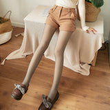 Maxbell Women Winter Tights Warm Leggings Pantyhose for Camping Autumn Winter 230G Brown Translucent
