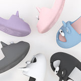 Maxbell Summer Slippers Rabbit Slides Cloudy Sandals for Home Swimming Pool Shower Grey Pink Color 40 41