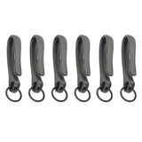 Maxbell 6Pcs Japanese Fish Hook Keychain Belt Clip Purse Wallet Holder Key black