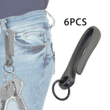Maxbell 6Pcs Japanese Fish Hook Keychain Belt Clip Purse Wallet Holder Key black
