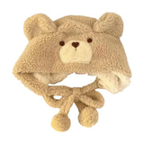 Maxbell Winter Plush Bear Hat Cartoon Lightweight for Skiing Backpacking Props Beige