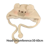 Maxbell Winter Plush Bear Hat Cartoon Lightweight for Skiing Backpacking Props White