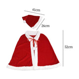 Maxbell Red Velvet Cape Outfits Dress Santa Cape Christmas Cloak for Photo Props With Hat