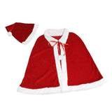 Maxbell Red Velvet Cape Outfits Dress Santa Cape Christmas Cloak for Photo Props With Hat