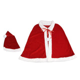 Maxbell Red Velvet Cape Outfits Dress Santa Cape Christmas Cloak for Photo Props With Hat