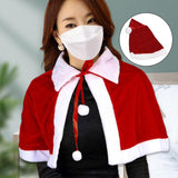 Maxbell Red Velvet Cape Outfits Dress Santa Cape Christmas Cloak for Photo Props With Hat