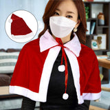 Maxbell Red Velvet Cape Outfits Dress Santa Cape Christmas Cloak for Photo Props With Hat