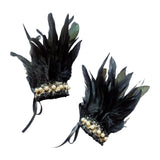 Maxbell Fashion Feather Wrist Cuffs Gloves Accessories Wrap Wrist Sleeve Halloween
