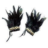 Maxbell Fashion Feather Wrist Cuffs Gloves Accessories Wrap Wrist Sleeve Halloween
