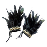 Maxbell Fashion Feather Wrist Cuffs Gloves Accessories Wrap Wrist Sleeve Halloween