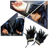 Maxbell Fashion Feather Wrist Cuffs Gloves Accessories Wrap Wrist Sleeve Halloween