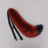 Maxbell Plush Wolf Ears and Tail Set Lolita Cosplay for Stage Shows Dress up Props Red and White