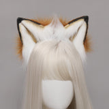 Maxbell Plush Wolf Ears and Tail Set Lolita Cosplay for Stage Shows Dress up Props Brown And White