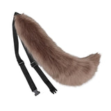 Maxbell Plush Wolf Ears and Tail Set Lolita Cosplay for Stage Shows Dress up Props Khaki
