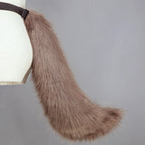 Maxbell Plush Wolf Ears and Tail Set Lolita Cosplay for Stage Shows Dress up Props Khaki
