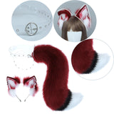 Maxbell Faux Fur Wolf Ears and Tail Set Costume Accessories Gift for Stage Shows