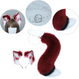 Maxbell Faux Fur Wolf Ears and Tail Set Costume Accessories Gift for Stage Shows