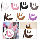 Maxbell 3x Plush Ears and Tail Set Women Girls Cosplay for Dance Fancy Prop Carnival white