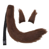 Maxbell 3x Plush Ears and Tail Set Women Girls Cosplay for Dance Fancy Prop Carnival coffee