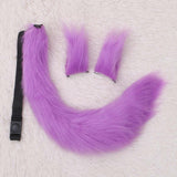 Maxbell 3x Plush Ears and Tail Set Women Girls Cosplay for Dance Fancy Prop Carnival violet