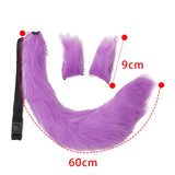 Maxbell 3x Plush Ears and Tail Set Women Girls Cosplay for Dance Fancy Prop Carnival violet