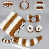 Maxbell Faux cat Cosplay Set Gifts Hair Clip Headwear Animal Anime Brown