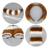 Maxbell Faux cat Cosplay Set Gifts Hair Clip Headwear Animal Anime Brown