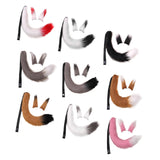 Maxbell Faux Fur Ears and Tail Set Fancy Dress Costume for Birthday Carnival Party White Red