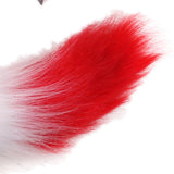 Maxbell Faux Fur Ears and Tail Set Fancy Dress Costume for Birthday Carnival Party White Red