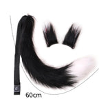 Maxbell Faux Fur Ears and Tail Set Fancy Dress Costume for Birthday Carnival Party Black White