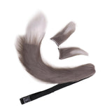 Maxbell Faux Fur Ears and Tail Set Fancy Dress Costume for Birthday Carnival Party Gray White