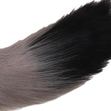 Maxbell Faux Fur Ears and Tail Set Fancy Dress Costume for Birthday Carnival Party Gray Black
